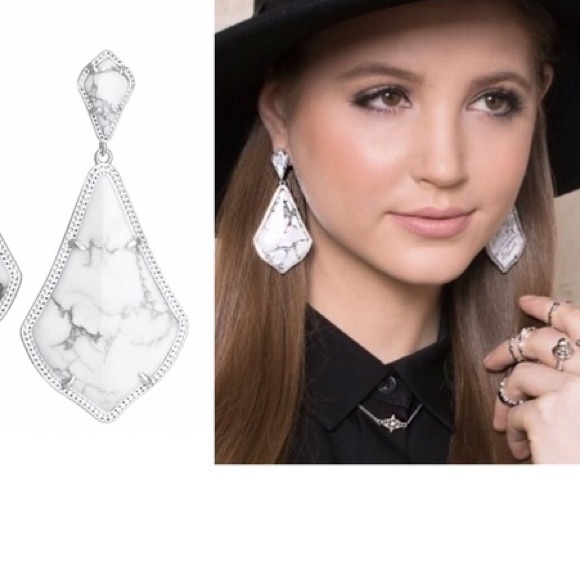 KS Silver Howlite Alexis Earrings - Picture 5 of 5